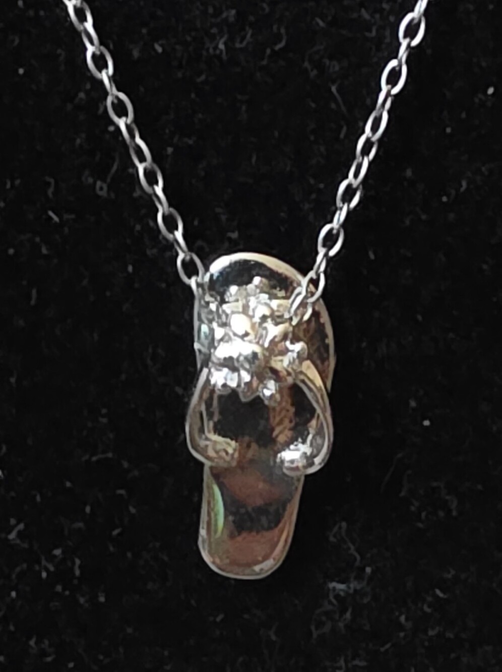 Sterling Silver Flip Flop Pendant Necklace